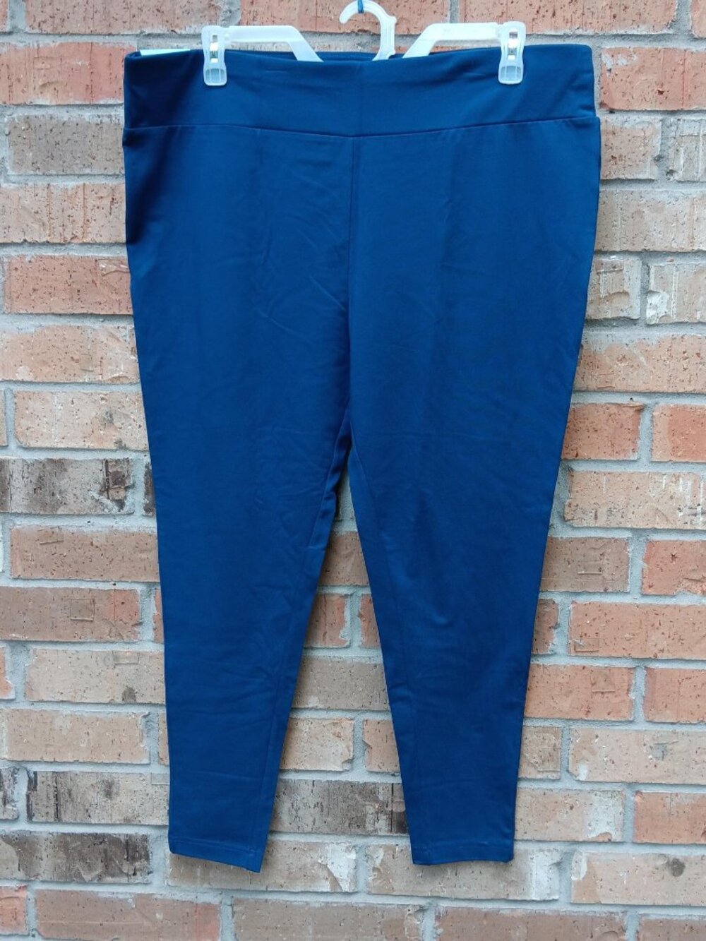 Terra & Sky Women's Plus High Waist Ankle Length Core Leggings Blue Size 1X